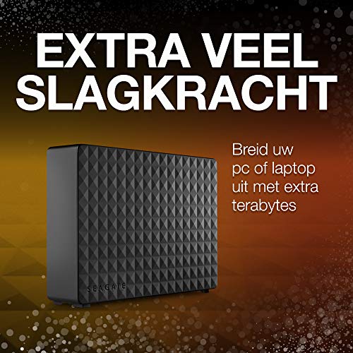 Seagate Expansion Desktop, 4 TB, Disco Duro Externo, HDD, USB 3.0 para PC, Ordenador portátil y Mac (STEB4000200) + Amazon Basics - Funda de Disco Duro, Color Negro y Naranja