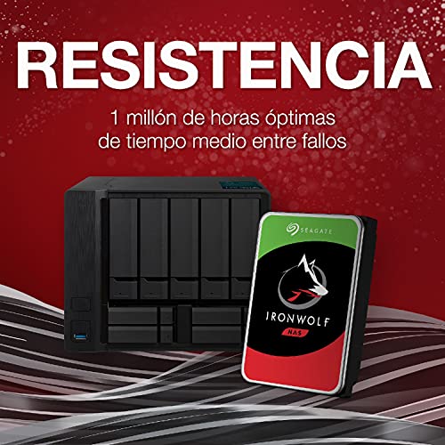 Seagate IronWolf, 4 TB, NAS, Disco duro interno, HDD, CMR 3,5" SATA 6 GB/s, 5900 RPM, caché de 64 MB para almacenamiento conectado a red RAID, 3 años de Rescue, Paquete Abre-fácil (ST4000VNZ08)