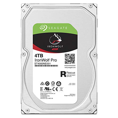 Seagate IronWolf Pro 4TB NAS Internal Hard Drive HDD – 3.5 pulgadas SATA 6Gb/s 7200 RPM 128 MB Cache para RAID Network Attached Storage Data Recovery Service – Frustration Free Packaging (ST4000NE001)