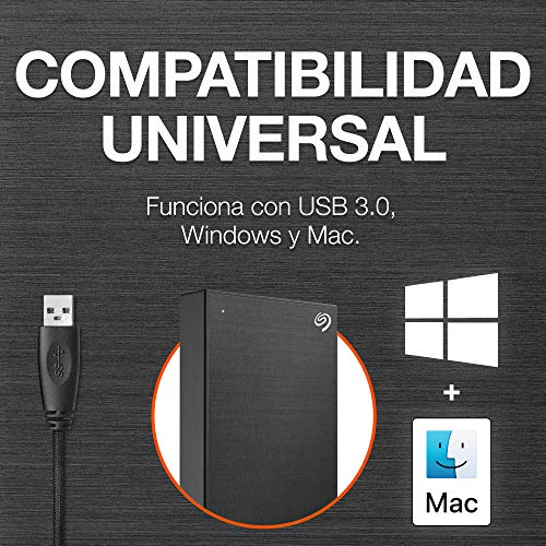 Seagate One Touch, 4 TB, Unidad Disco Duro Externa, Negra, USB 3.0, PC, Mac, 1 año Mylio Create, 4 meses Adobe Creative Cloud, 2 años servicios Rescue, Amazon Special Edition (STKC4000410)