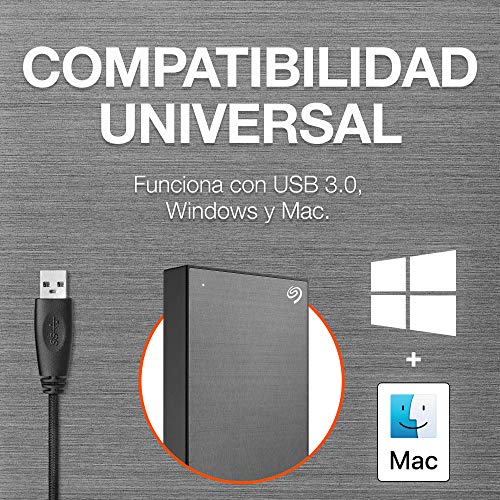 Seagate One Touch, 4 TB, Unidad Disco Duro Externa, USB 3.0, PC, Mac, 1 año Mylio Create, 4 meses Adobe Creative Cloud, 2 años servicios Rescue, Amazon Special Edition (STKC4000404)