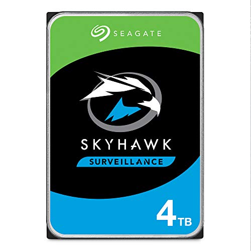 Seagate SkyHawk, 4 TB, Disco Duro Interno De Vigilancia, HDD 3.5" SATA 6 Gb/s, caché 64 MB, DVR, sistema de cámaras de seguridad NVR y 3 años de servicios Rescue (ST4000VX007)