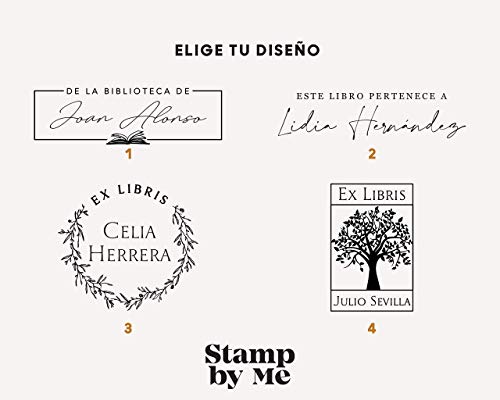 Sello Ex Libris Personalizado de Madera para Libros, 4 Diseños Disponibles, Sello Libros