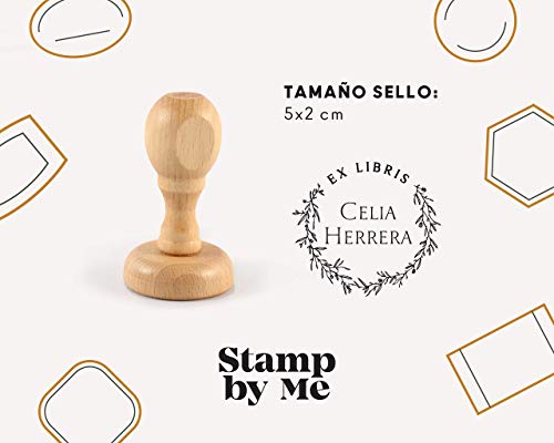 Sello Ex Libris Personalizado de Madera para Libros, 4 Diseños Disponibles, Sello Libros