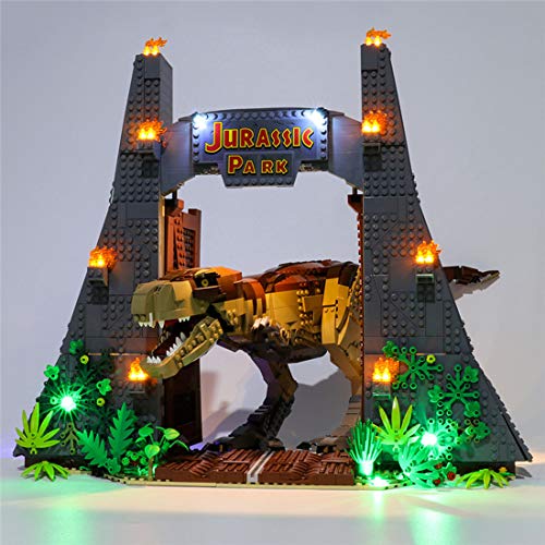 SENG Juego de iluminación LED para Jurassic World Jurassic Park T. rex Rampage modelo de bloques de construcción, compatible con Lego 75936 (modelo no incluido)