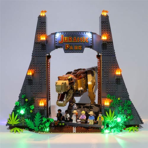 SENG Juego de iluminación LED para Jurassic World Jurassic Park T. rex Rampage modelo de bloques de construcción, compatible con Lego 75936 (modelo no incluido)