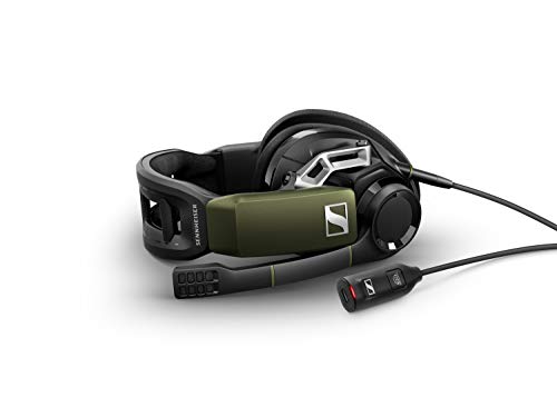 Sennheiser GSP 550 - Microauricular Abierto para PC con Sonido Envolvente, Color Negro y Verde, 1