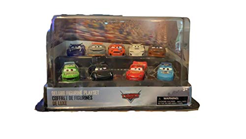 Set de juego exclusivo de figuritas de Disney Pixar Cars 3, 11 elaboradas figuritas de Cars, Figuras de Rayo McQueen, Guido, Luigi, Cruz, Ramírez, Jackson Storm, Sterling Silver y muchos más