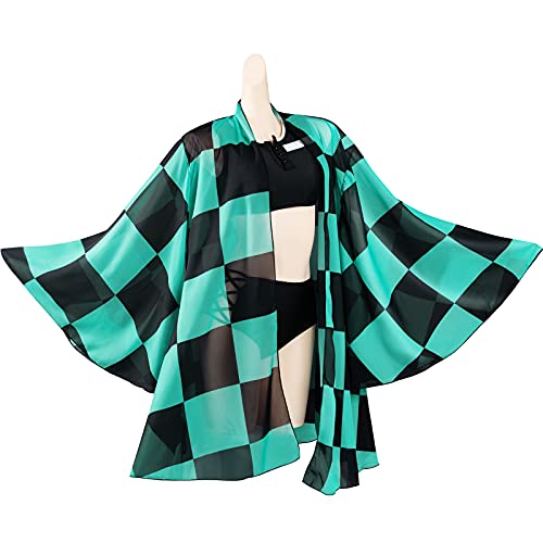 SETHOUS Demon Slayer Tanjiro Traje de baño Cosplay Bikini Tanjiro Traje de baño Anime Traje de baño para Mujer