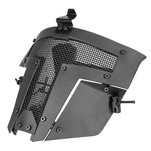 SGOYH Airsoft Tactical Máscara protectora de malla de cara completa Paintball Upgrade Metal Steel Mask para BB Gun Shooting Cs Game Halloween Disfraz (negro)