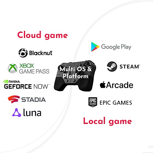 Shaks S5b Controlador de gamepad inalámbrico para Android, Windows, iOS y X-Cloud, Stadia, GeForce - juegos para móvil portátil, impulsado por Qualcomm, incluyendo 3 meses de paso Blacknut Clould Game