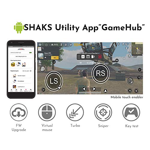 Shaks S5b Controlador de gamepad inalámbrico para Android, Windows, iOS y X-Cloud, Stadia, GeForce - juegos para móvil portátil, impulsado por Qualcomm, incluyendo 3 meses de paso Blacknut Clould Game