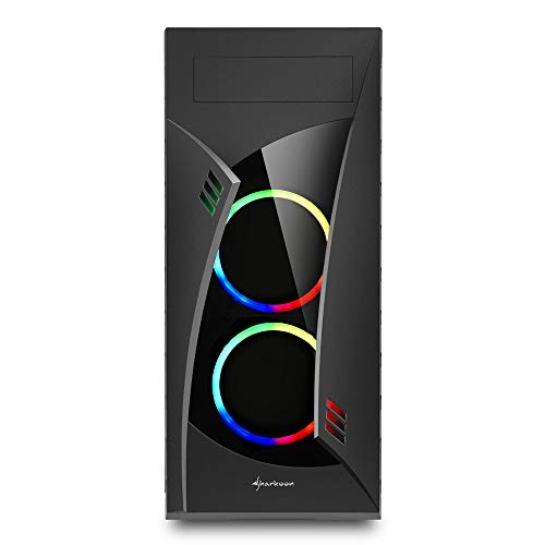 Sharkoon NIGHT SHARK RGB - Caja de Ordenador, PC Gaming, Semitorre ATX, Negro