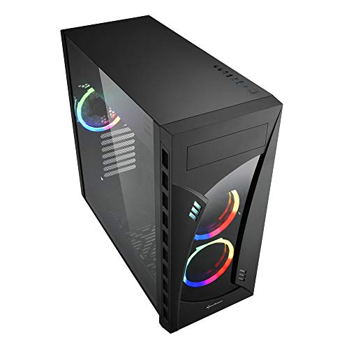 Sharkoon NIGHT SHARK RGB - Caja de Ordenador, PC Gaming, Semitorre ATX, Negro