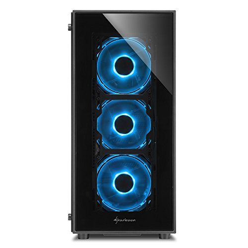 Sharkoon TG5 - Caja de Ordenador, PC Gaming, Semitorre ATX, Negro/Azul