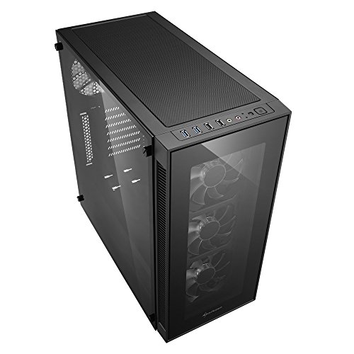 Sharkoon TG5 - Caja de Ordenador, PC Gaming, Semitorre ATX, Negro/Azul