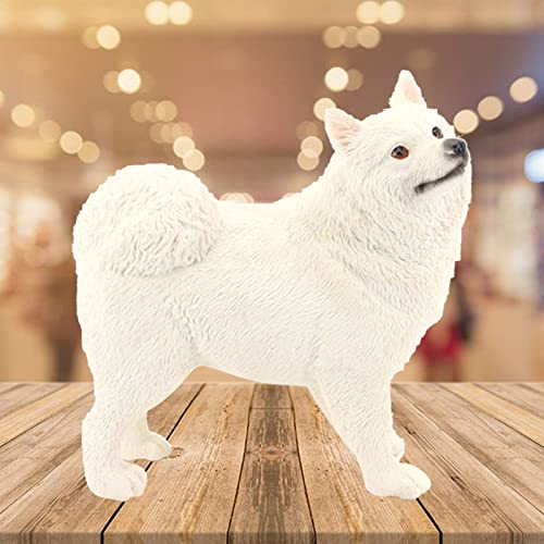 sharprepublic Plástico Samoyedo Modelo de Aprendizaje Miniatura Juego de Figuras de Animales Figuras de acción de Juguete Blanco