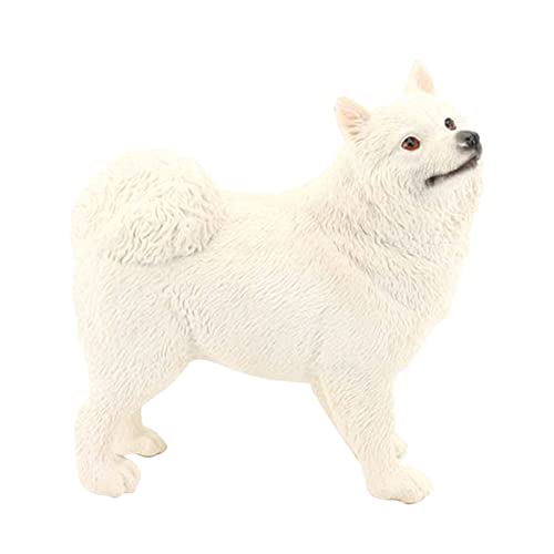 sharprepublic Plástico Samoyedo Modelo de Aprendizaje Miniatura Juego de Figuras de Animales Figuras de acción de Juguete Blanco