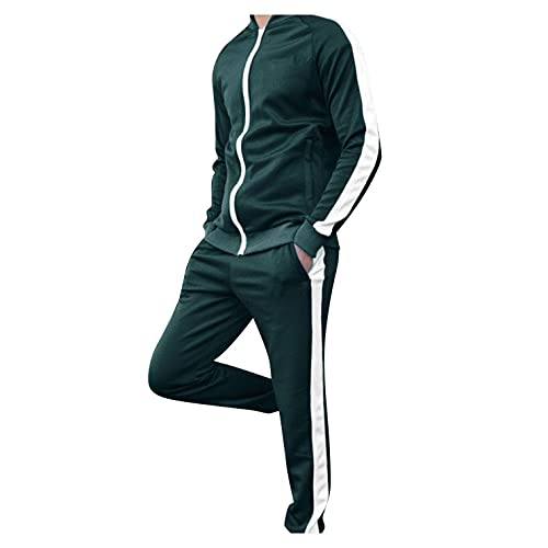 Sheey Moda Conjunto de Sudadera y Pantalones Hombre Hoodie Juego del Calamar Disfraz Calamar Talla Grande Capucha Caliente Ropa Deporte Chandal Completo Deporte Otoño Invierno Fiesta Trabajo