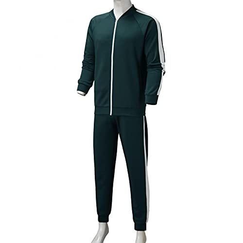 Sheey Moda Conjunto de Sudadera y Pantalones Hombre Hoodie Juego del Calamar Disfraz Calamar Talla Grande Capucha Caliente Ropa Deporte Chandal Completo Deporte Otoño Invierno Fiesta Trabajo