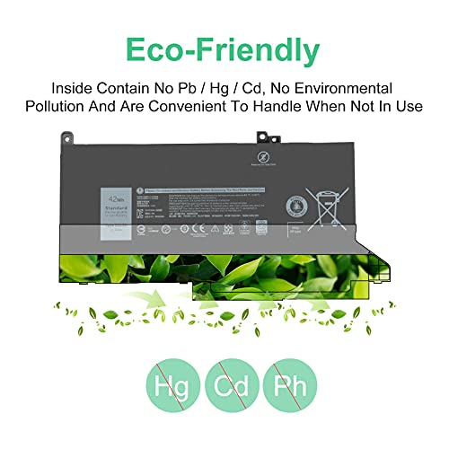 Shentec 42Wh DJ1J0 DJ1JO Batería Laptop para DELL Latitude 12 7280 7290 E7280 E7290 13 7380 7390 E7380 E7390 14 7480 7490 E7480 E7490 451-BBZ C27RW PGFX4 ONFOH [3 Celdas/11,4V]