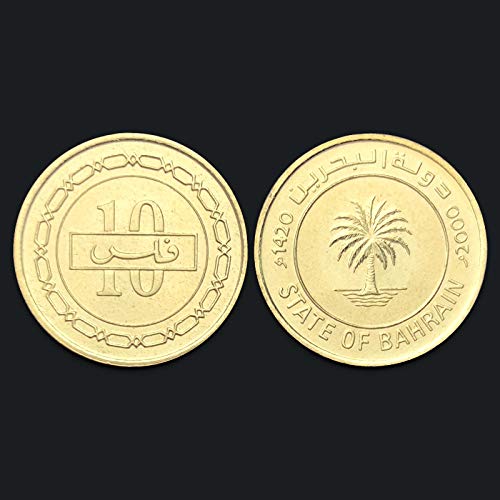 SHFGHJNM Colección de Monedas [Asia] Bahrein 10 Faier Coin Coconut Tree 2000 Moneda Conmemorativa extranjera Km17