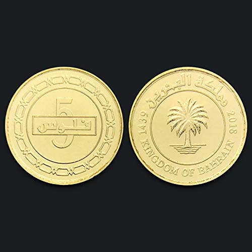 SHFGHJNM Colección de Monedas [Asia] Bahrein 5 FEL Coin Coconut Tree 2018 Moneda Conmemorativa extranjera KM30
