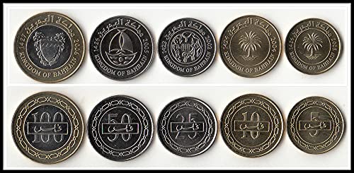 SHFGHJNM Colección de Monedas Bahrein 5 un Conjunto de Monedas en Monedas extranjeras