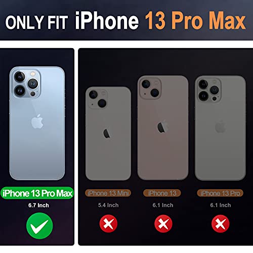 SHIELDON Funda Compatible con iPhone 13 Pro MAX 5G, Carcasa Trasparente con [Duro PC+Suave TPU] [Protector de Pantalla de Vidrio Templado], Funda Degradado para iPhone 13 Pro MAX 6.7", Verde y Azul