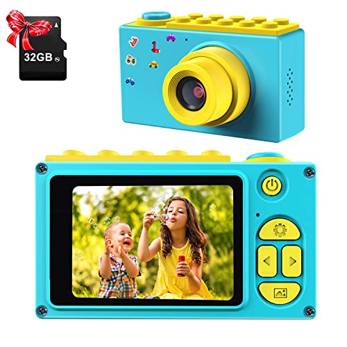 ShinePick Cámara Digital para Niños,Zoom Digital de 4X / 8MP / 2" TFT LCD de la Pantalla Cámara Fotos con Tarjeta de Memoria (Azul, 32GB Tarjeta incluida)