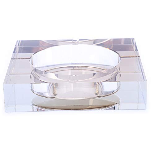 ShiSyan Modern Home/Oficina Arte Deco portátil Plaza Cenicero de Cristal de Oro Modelo 10 cm Ceniceros
