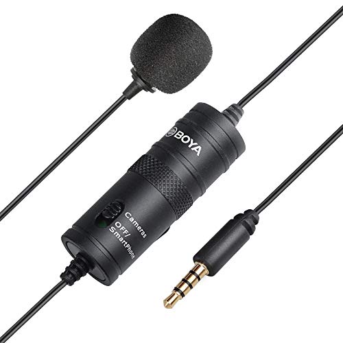 SHOOT BOYA - BY-M1 - Micrófono de condensador Lavalier, de 3,5 mm, con parabrisas AriMic, para smartphones, videocámaras y grabadora DSLR Único