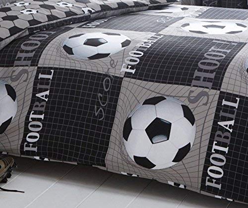 Shoot de fútbol poliéster Juego de Funda de edredón y Funda de Almohada Juego de Cama,., Gris, Single