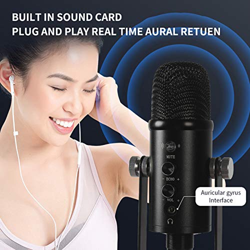 SHOOT U-Shape Studio Recording Condenser Micrófono USB Computadora PC Kit de micrófono con soporte de brazo de metal ajustable Podcast, Studio, Streaming, Broadcast, YouTube, Video