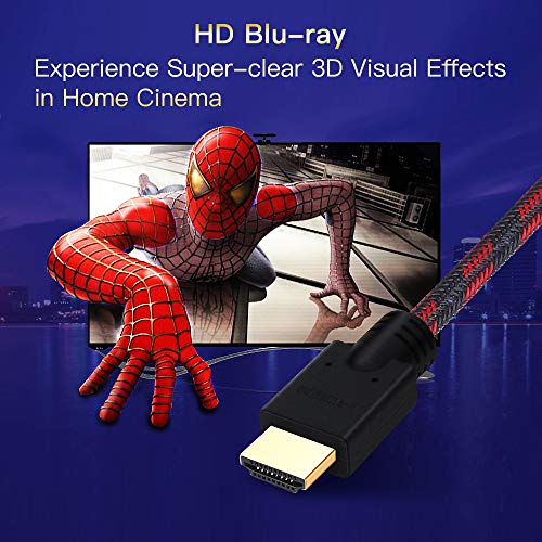 Shuliancable Cable HDMI, Compatible con Ethernet,Retorno de Audio, Compatible con Fire TV, 3D, vídeo 1080p y ARC, Playstation PS3 PC (5m, Black)