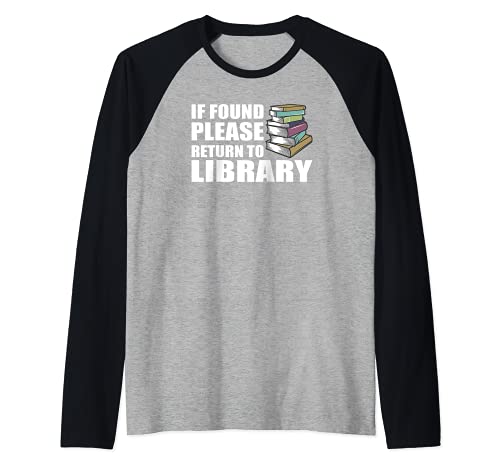 Si se encuentra Regresa a Biblioteca Funny Book Worm Camiseta Manga Raglan
