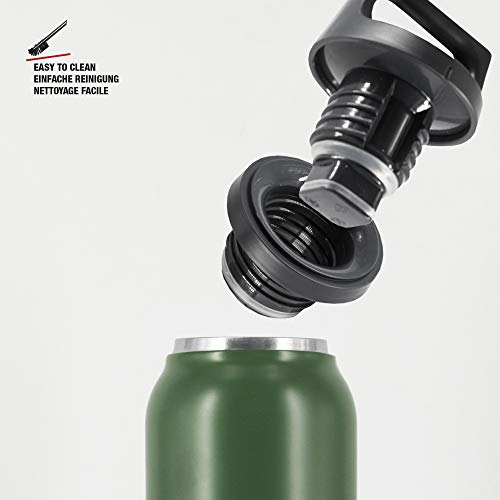 SIGG Hot & Cold Green Leaf Botella térmica (0.75 L), cantimplora termo con aislamiento al vacío y sin sustancias nocivas, botella de acero inoxidable hermética
