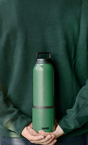 SIGG Hot & Cold Green Leaf Botella térmica (0.75 L), cantimplora termo con aislamiento al vacío y sin sustancias nocivas, botella de acero inoxidable hermética