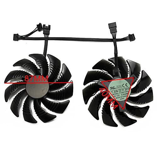 SIJI Ventiladores de Tarjeta gráfica, T129215SU 88Mm Fit for GIGABYTE GTX1050 Ti 1060 1070 Ti 1080 RX 470480570580 Ventilador PLD09210S12HH Ventilador G1Ventilador de Tarjeta gráfica(Color:B)