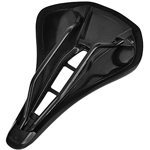 Sillín de Bicicleta, Asiento de Bicicleta PU de Cuero Cojín de Asiento de Bicicleta Cómodo Transpirable Hueca Silla de Bicicleta de Carretera de Montaña de Ciclismo