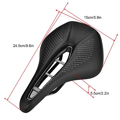 Sillín de Bicicleta, Asiento de Bicicleta PU de Cuero Cojín de Asiento de Bicicleta Cómodo Transpirable Hueca Silla de Bicicleta de Carretera de Montaña de Ciclismo