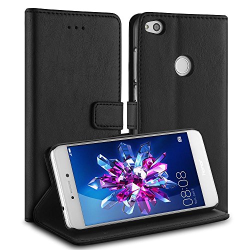 Simpeak Funda Compatible con Huawei P8 Lite 2017, Fundas Cuero (5.2 Pulgadas), Soporte Plegable, Ranuras Compatible con Tarjetas y Billetes, Acceso a Botones, Cierre Magic,Negro