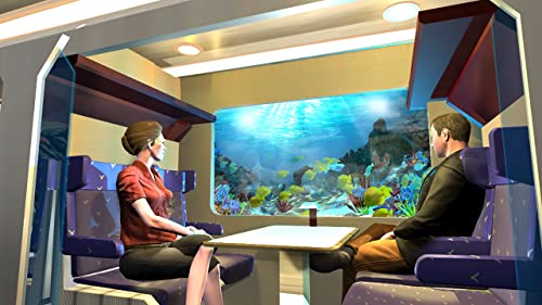 Simulador de tren bala de EE. UU. UnderWater Pro 2019: Aqua Rush Pasajeros que transportan Metro Metro Conductor Tren Sim Adventure Mania
