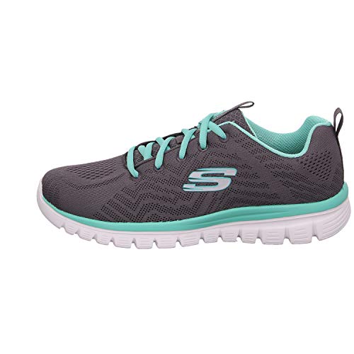 Skechers Graceful-Get Connected, Zapatillas Mujer, Gris (Ccgr Black Mesh), 35 EU