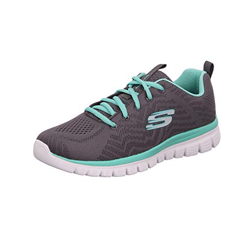Skechers Graceful-Get Connected, Zapatillas Mujer, Gris (Ccgr Black Mesh), 35 EU