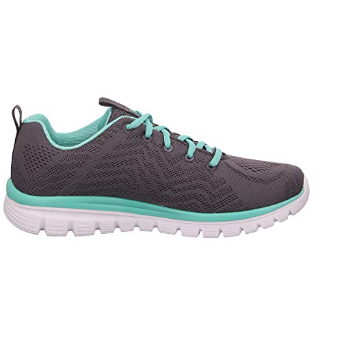 Skechers Graceful-Get Connected, Zapatillas Mujer, Gris (Ccgr Black Mesh), 35 EU