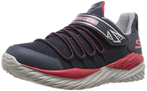 Skechers Nitro Sprint Vector Shift Sneaker para niños, azul (Azul marino/Rojo), 28 EU