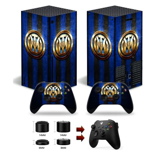 Skin Kit Inter - Internacional Milano FC Cover Película adhesiva antiarañazos 100 % vinilo HD Quality compatible con Xbox Serie X + Set 4 pares gomas para controlador Joystick Xbox X