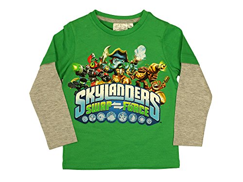 Skylanders Official Boys T-Shirt Long Sleeve 6Years Green