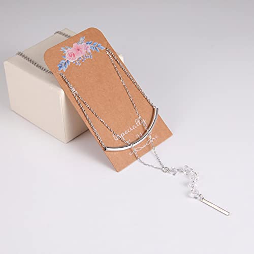 Skyrim moda de acero inoxidable doble cadena collar para mujer collar de cuentas de cristal regalo de San Valentín joyería joyería de moda